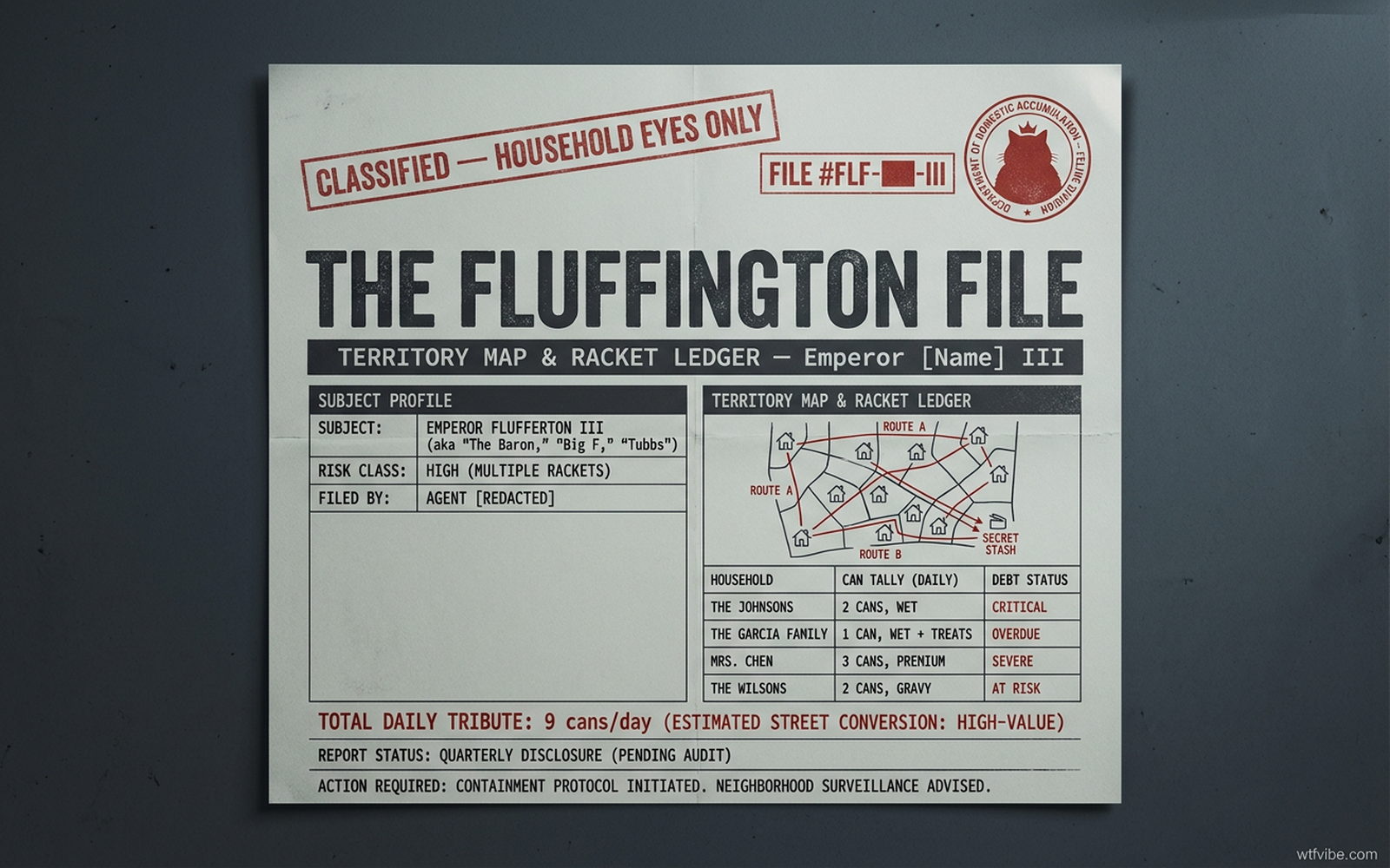 specification.md — "Emperor Fluffington III" cat scam thread