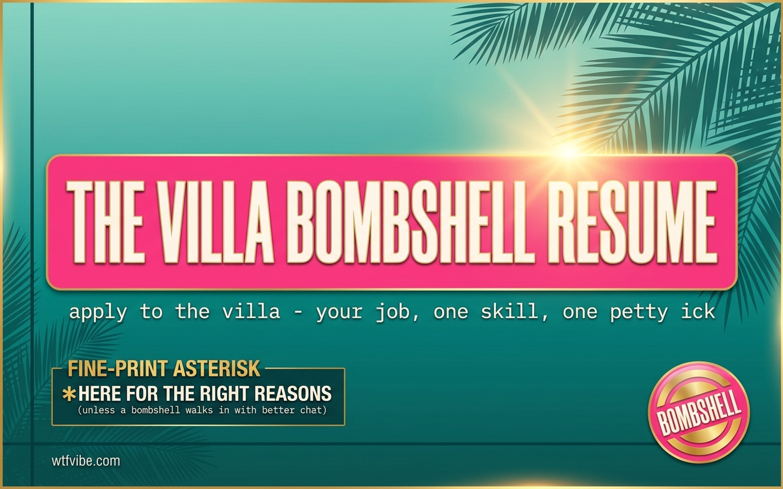 Love Island USA "Bombshell Résumé" card generator