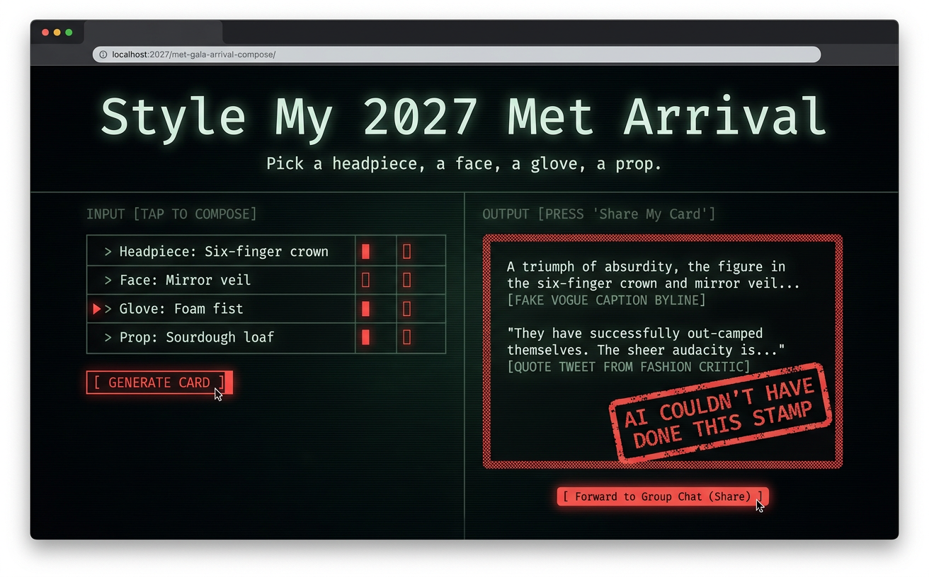 Met Gala 2027 Arrival Composer