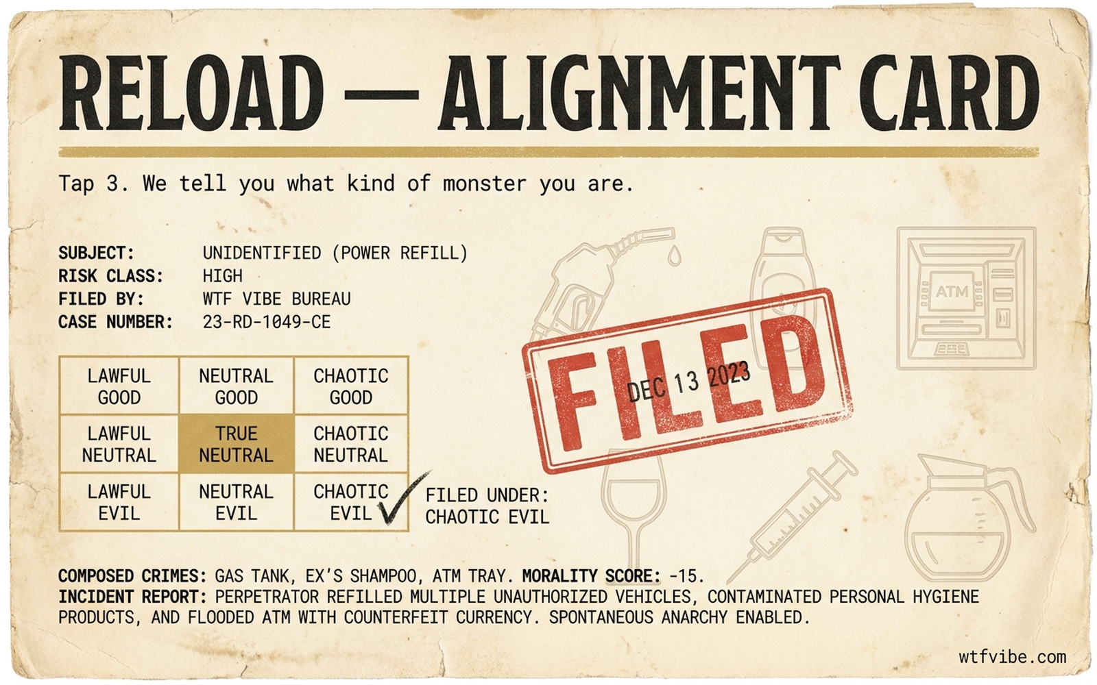 "Reload" Alignment card