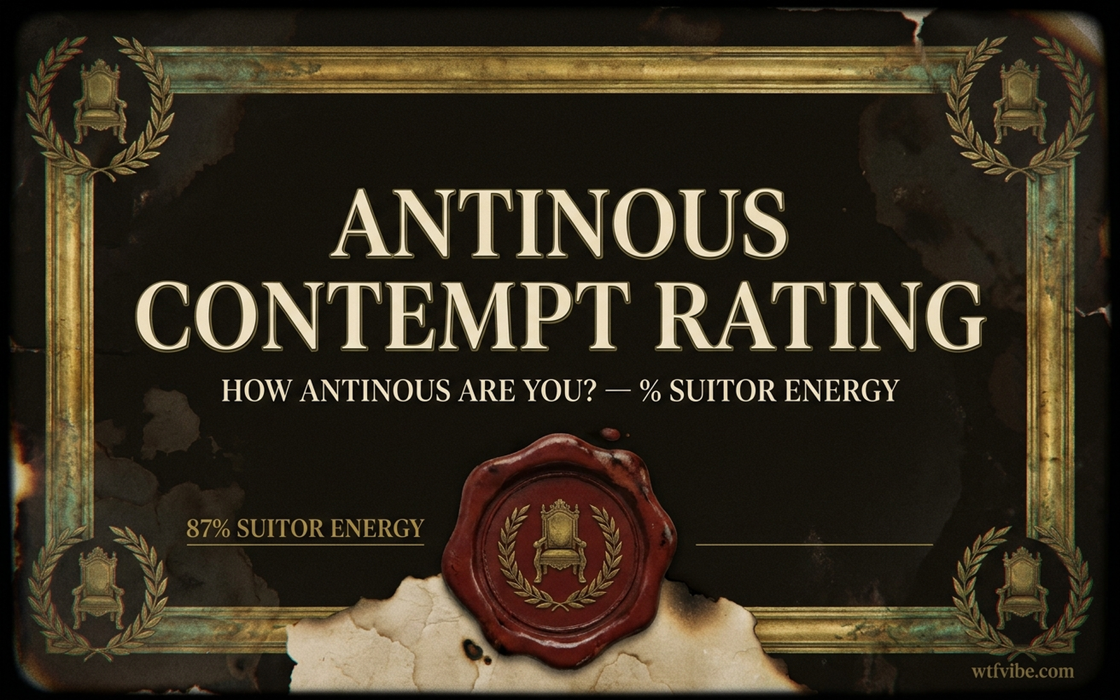 Antinous Contempt Rating (TOLERATE / BEGGARS OUT swipe deck)