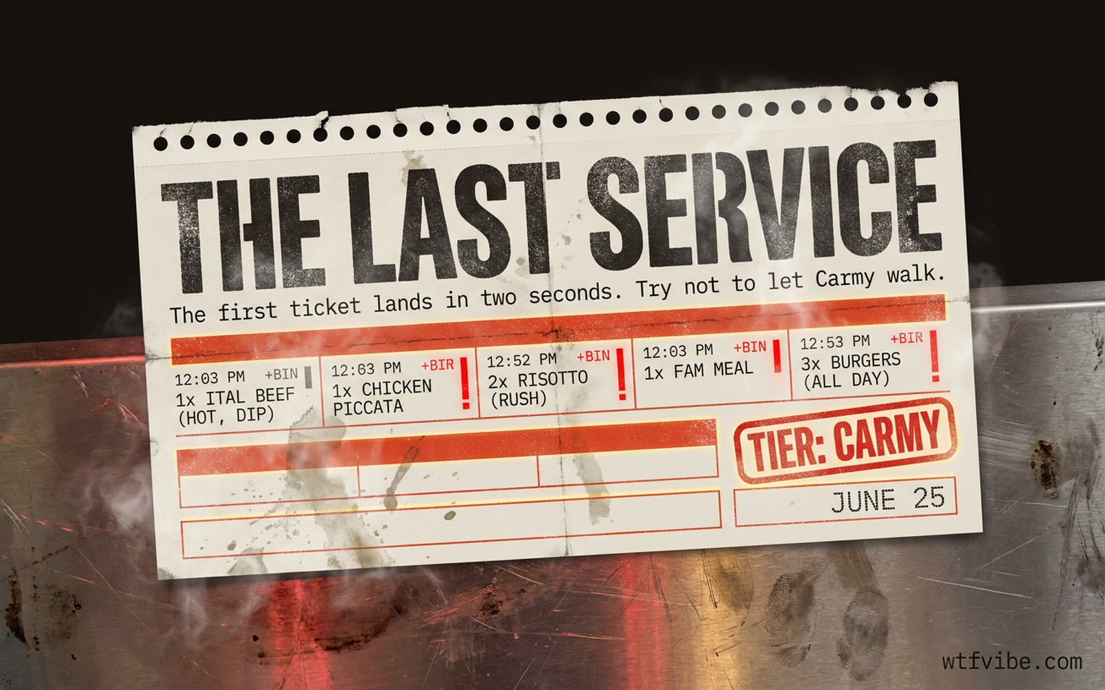 The Last Service (The Bear final-season line-cook reflex game)